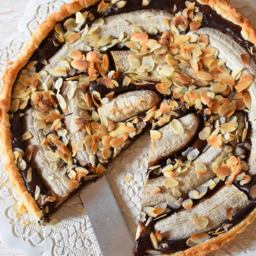Bananentarte mit Blätterteig und Schokofülle