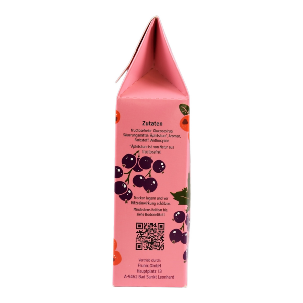 Johannisbeer-Cranberry-Bonbons, fructosefrei, sorbitfrei, in hübscher Giebelbox