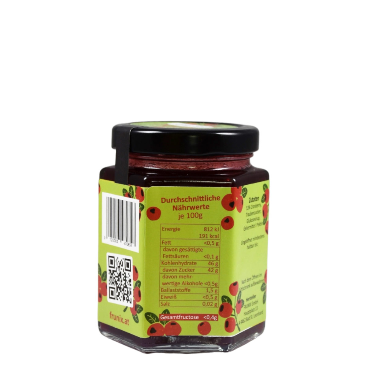 Cranberry-Fruchtaufstrich, fructosearm &amp; histaminarm
