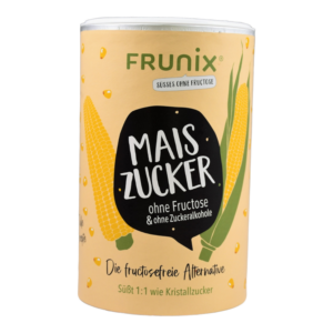 Maiszucker fructosefrei in Papierdose zum Kochen und Backen